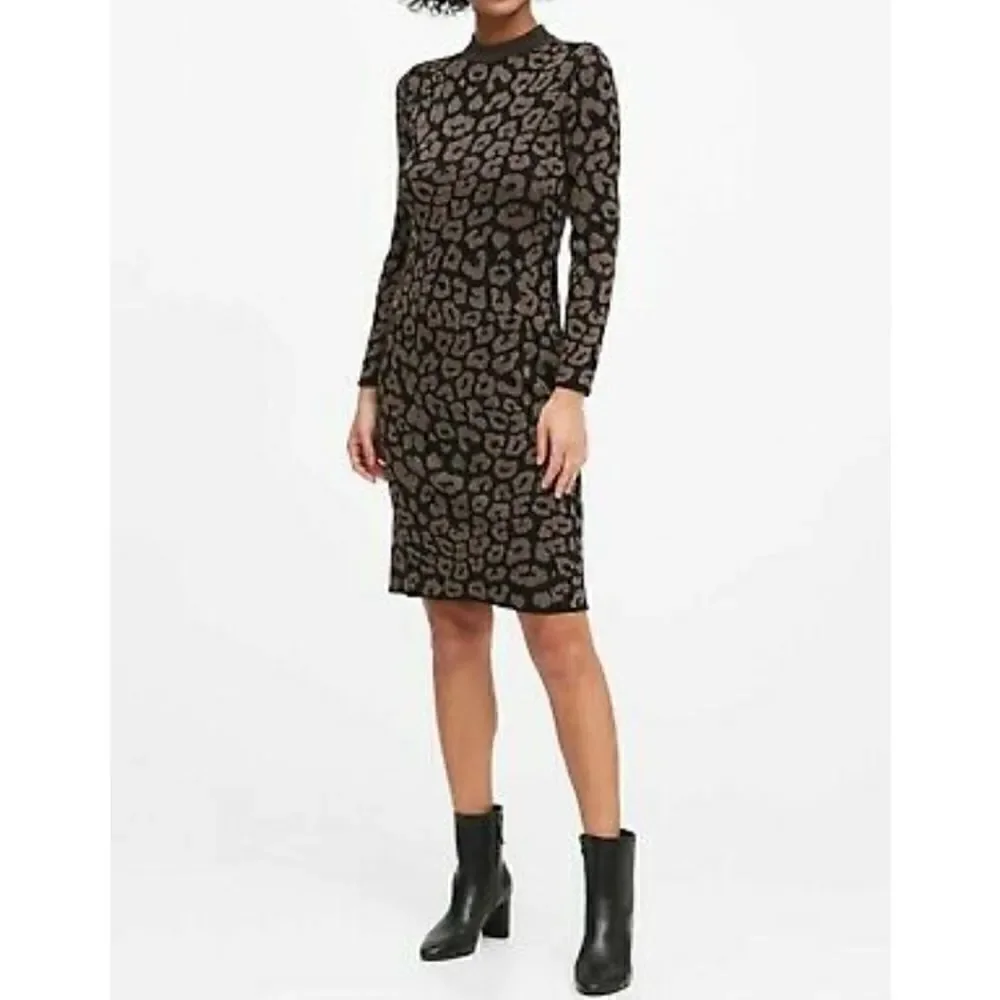 NWT Banana Republic Leopard Sweater Dress - Picture 9 of 11